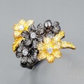 Art Ring 925 Zirkonia Blumen Größe 16,5