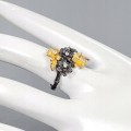 Art Ring 925 Zirkonia Blumen Größe 16,5