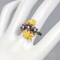 Art Ring 925 Zirkonia Blumen Größe 16,5