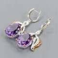 Rhodolith Amethyst Ohrringe 44ct Zertifikat
