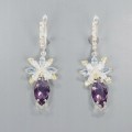 Künstlerische Ohrringe Amethysten Topas Olivin 4 925