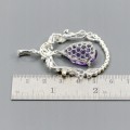 Kunstvoller Anhänger 21ct Amethyst Turmalin 925