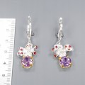 Kunstvolle Granat Ohrringe Rhodolith Amethyst 4 925