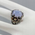 Art Ring Topas Chalcedon 925 Größe 18