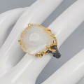 Art Ring natürlicher Drusenquarz Größe 14