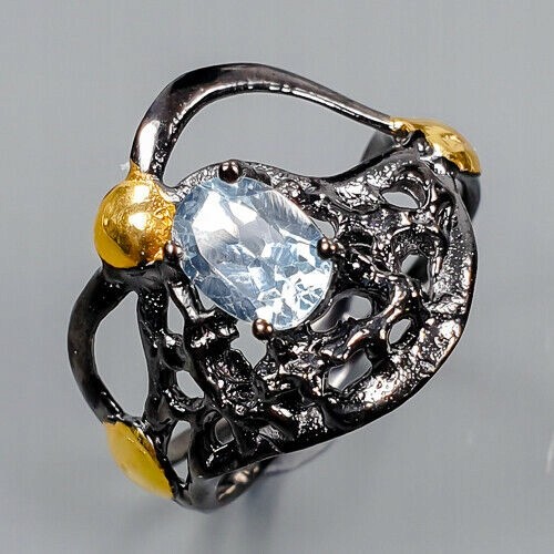 Künstlerische Ring Größe 16,5 Natur Topas 925