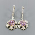 Künstlerische Ohrringe natürliche Amethyste schön 4