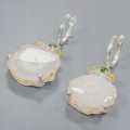 Künstlerische Ohrringe Druzy Quarz Olivin Diopsid 4
