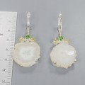 Künstlerische Ohrringe Druzy Quarz Olivin Diopsid 4