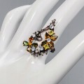 Künstlerischer Turmalin Topas Ring Größe 16,5 Peridot
