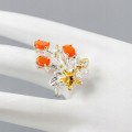 Künstlerischer Karneol Granat Ring Größe 17