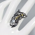 Art Ring natürlicher Olivin Topas Größe 13