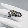 Art Ring natürlicher Olivin Topas Größe 13