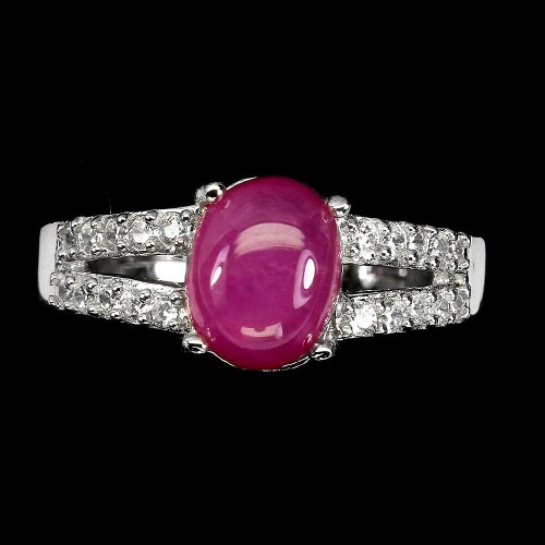 Natural ruby ring 925 silver size 16 5