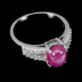 Natural ruby ring 925 silver size 16 5