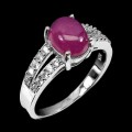 Natural ruby ring 925 silver size 16 5