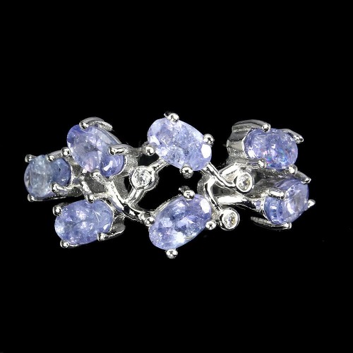Ring aus Silber 925 natürliche Tansanite Größe 12 2