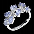 Ring aus Silber 925 natürliche Tansanite Größe 12 2