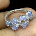 Ring aus Silber 925 natürliche Tansanite Größe 12 2