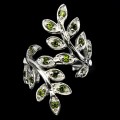 Silberring natürliche Diopside Größe 13,5 3