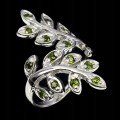 Silberring natürliche Diopside Größe 13,5 3
