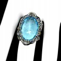 Swiss Blue Topas Saphir Ring 23,59 ct Größe 19