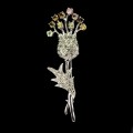 Brosche Turmalin Blume Saphire Silber Diopside 3