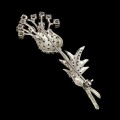 Brosche Turmalin Blume Saphire Silber Diopside 3