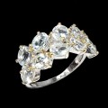 Silberring blaue Aquamarine 925 Größe 12