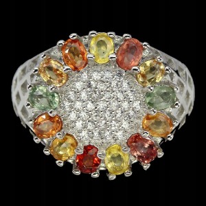 Ring Songea Saphire Silber 925 natur Größe 14
