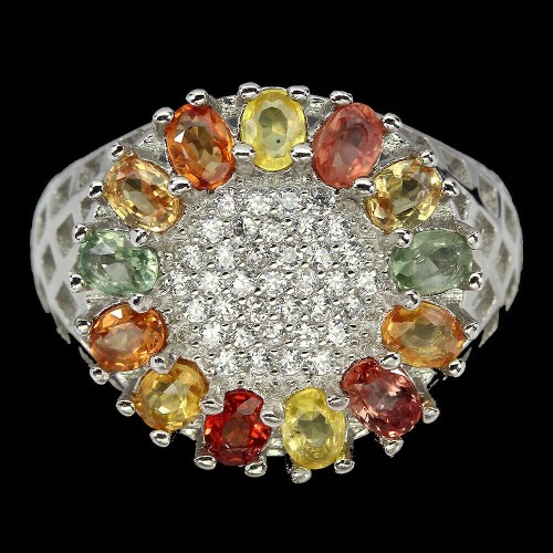 Ring Songea Saphire Silber 925 natur Größe 14