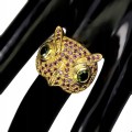 Ring owl 925 diopside garnet size 15 natural