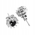 Ohrringe natürliche schwarze Diamanten 0,65 ct Silber 4