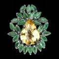 Natürlicher Ring Citrin Smaragde Größe 16 925