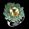 Natürlicher Ring Citrin Smaragde Größe 16 925