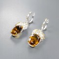 Künstlerische 925 Cognac Quarz Topas Ohrringe 4