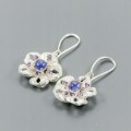 Künstlerische Saphir Ohrringe blaue Blumen 4