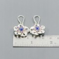 Künstlerische Saphir Ohrringe blaue Blumen 4