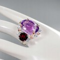Ring 25 ct Amethyst Granat Topas Silber Größe 20