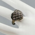 Künstlerischer Ring natürliche Amethyste Herz Größe 15