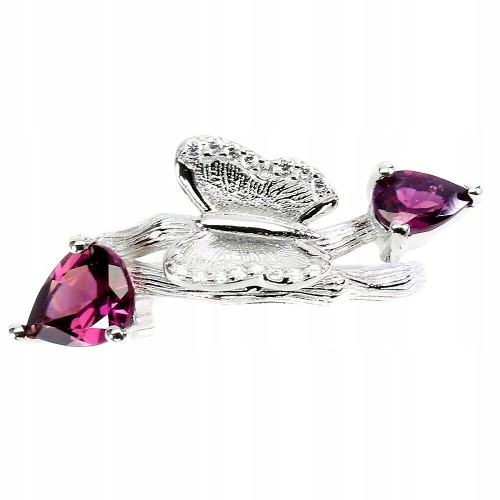Ring natürliche Silber Granaten Schmetterling Größe 14,5