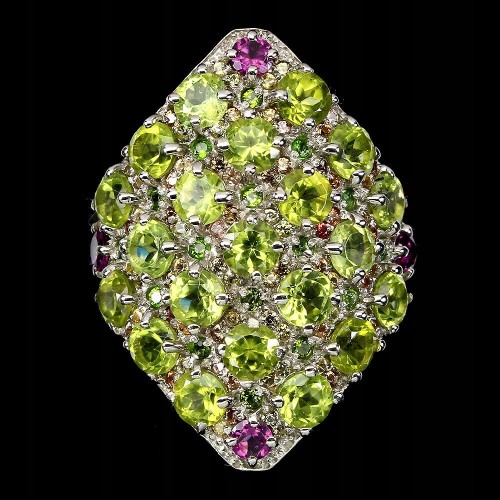 Ring Granat Diopsid Olivin Saphire Größe 17