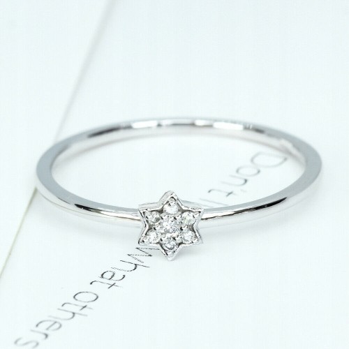 Ring Weißgold 10K Diamanten 0.05ct, Größe 15