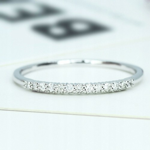 Ring Weißgold 10K Diamanten 0.1ct,  Größe 14.5