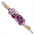 Silberarmband 925 Granate Diopsid Saphire