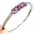 Silberarmband 925 Granate Diopsid Saphire