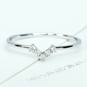 Ring Weißgold 10 Karat Diamanten 0,08 ct Größe 15