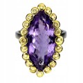 Amethyst Ring 14ct Songea Saphire Silber Größe 17