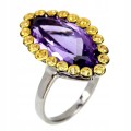 Amethyst Ring 14ct Songea Saphire Silber Größe 17