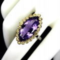 Amethyst Ring 14ct Songea Saphire Silber Größe 17
